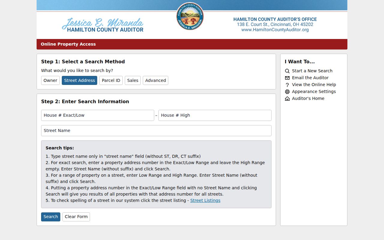 Green Township residents directory Hamilton County Auditor property search