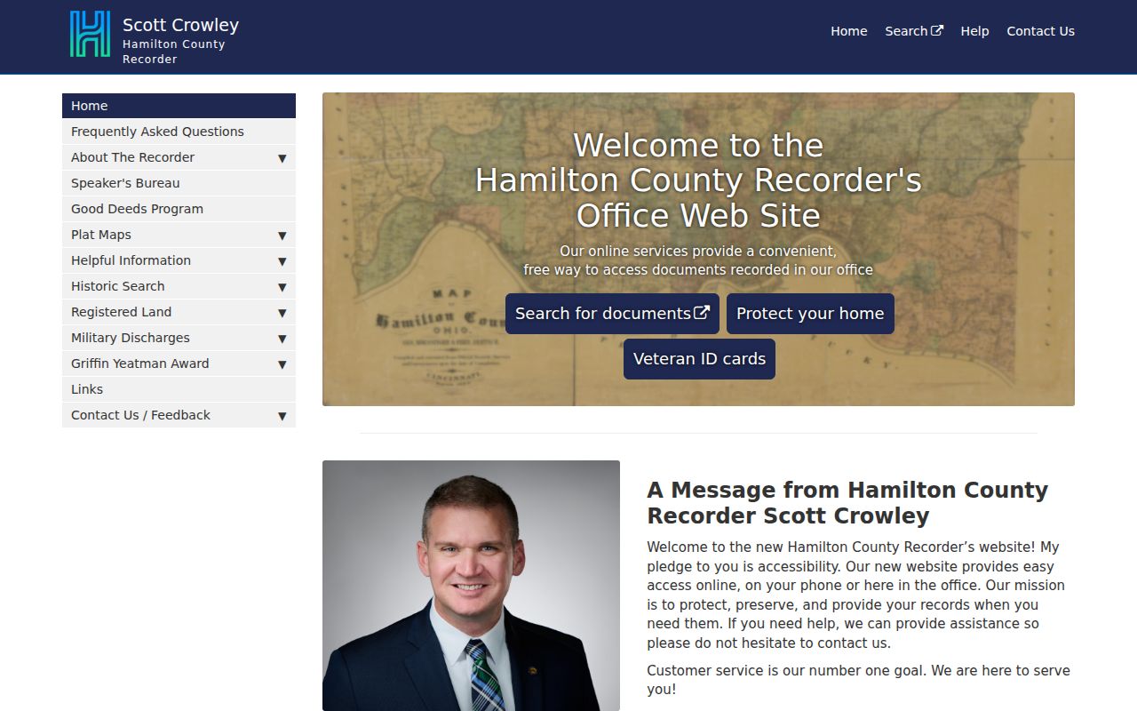 Green Township street directory Hamilton County Recorder home page